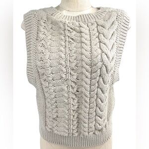 COS Cable Knit Sleeveless Sweater Top - Cream NWOT